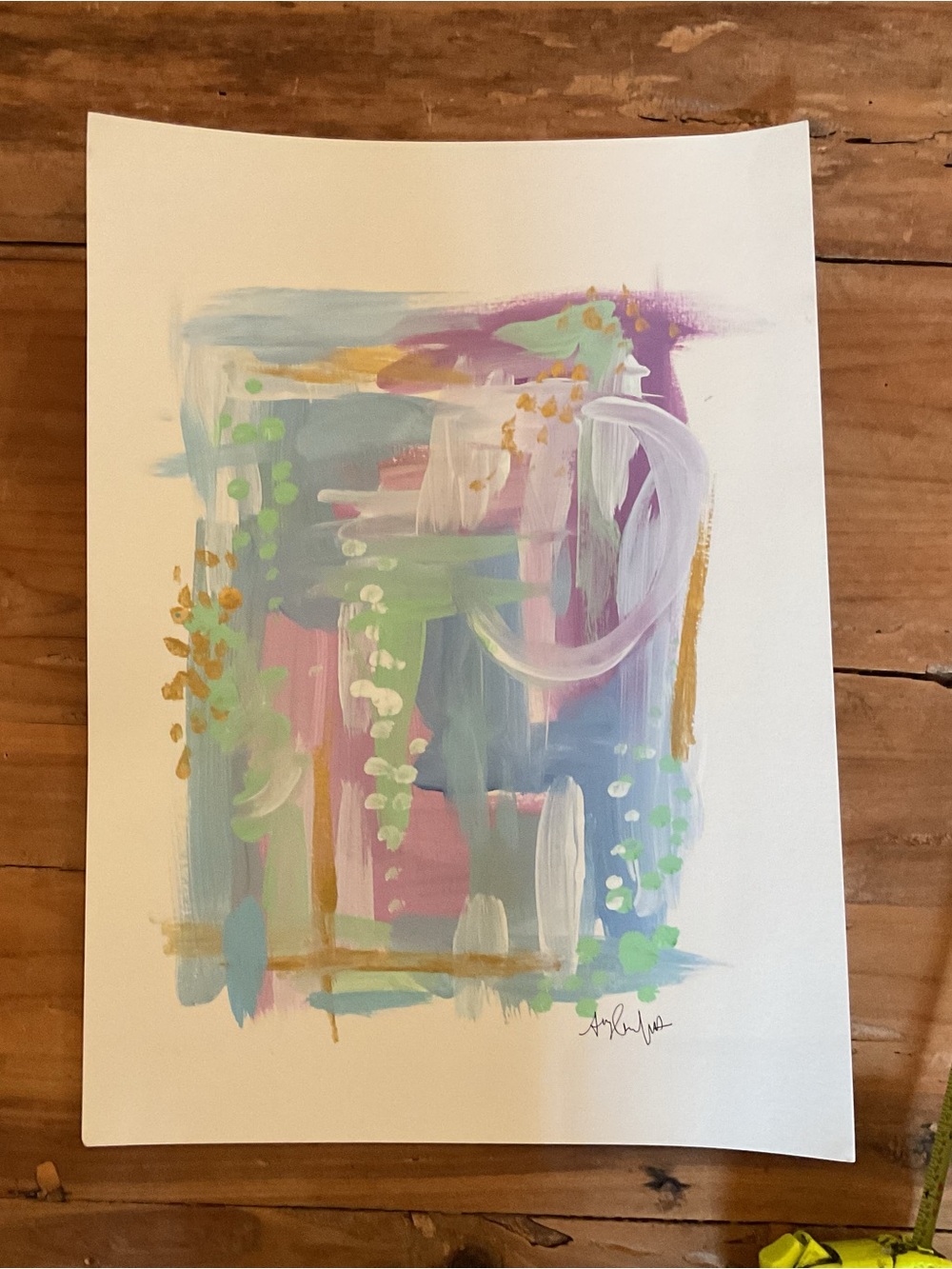 Original abstract artwork by Amy C. Vawter.  11” x 15”